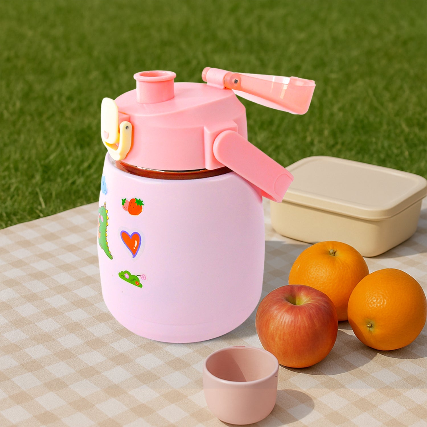Stainless Steel Vacuum Insulated Water Bottle with Handle & Sticker (700 ML) Stainless Steel Vacuum Insulated Water Bottle with Handle & Sticker (700 ML)